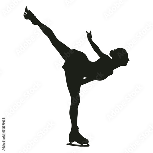 Woman figure skating silhouette