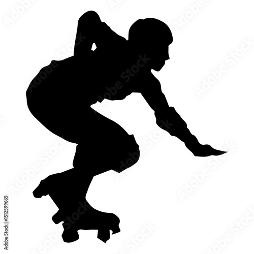 Man roller skating silhouette
