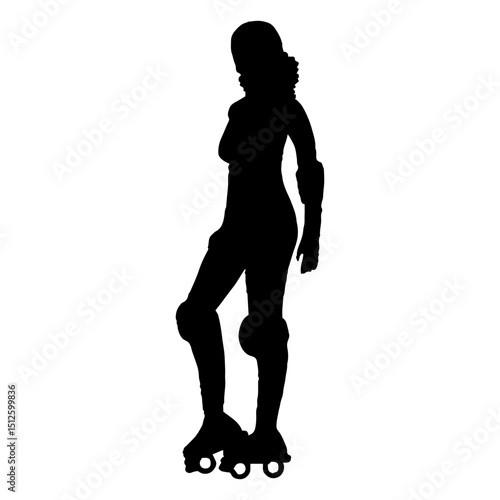 Roller skater posing silhouette