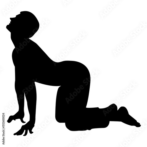 Cow yoga pose silhouette