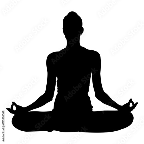 Easy yoga pose silhouette