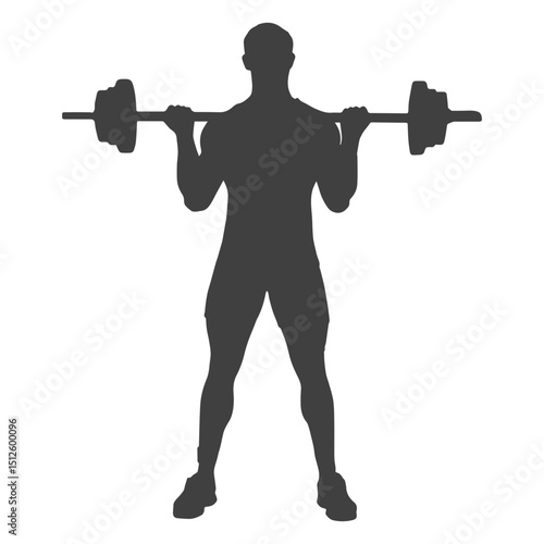 Man barbell biceps curl silhouette
