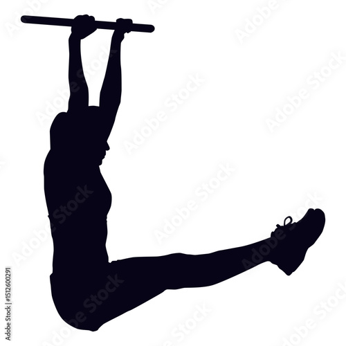 Hanging leg raises crossfit silhouette