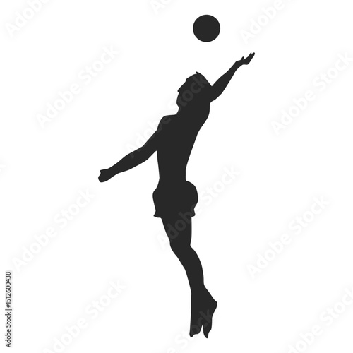 Simple volleyball serve silhouette