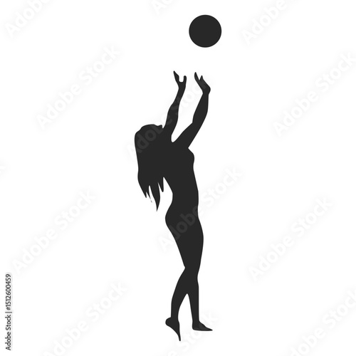 Toss ball setting silhouette