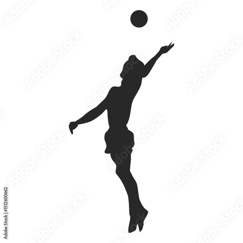 Volleyball spike silhouette