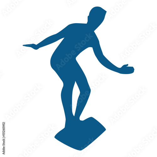 Standing on surfboard silhouette