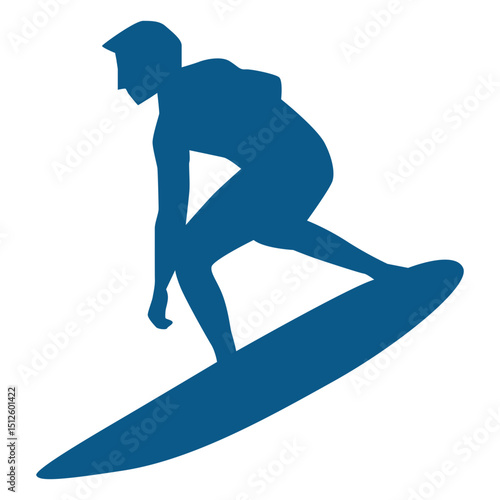 Surfer balancing on board silhouette