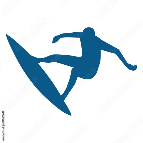 Surfing balancing position silhouette
