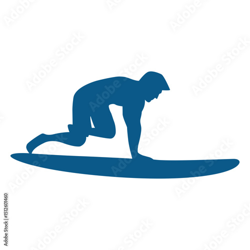 Surfing pop up position silhouette
