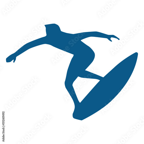 Surfing position silhouette