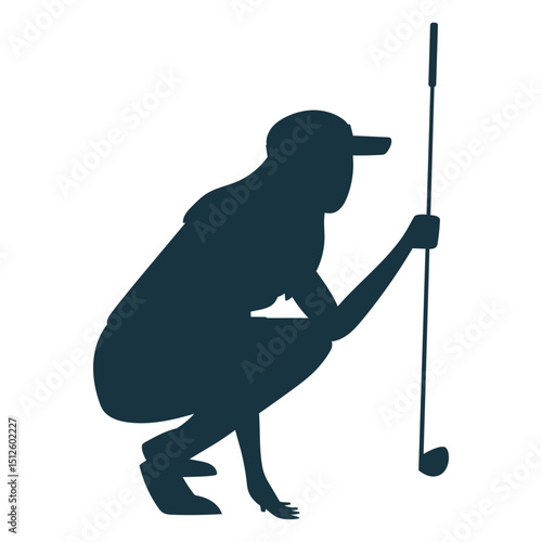 Player female club cap sitting hair silhouette