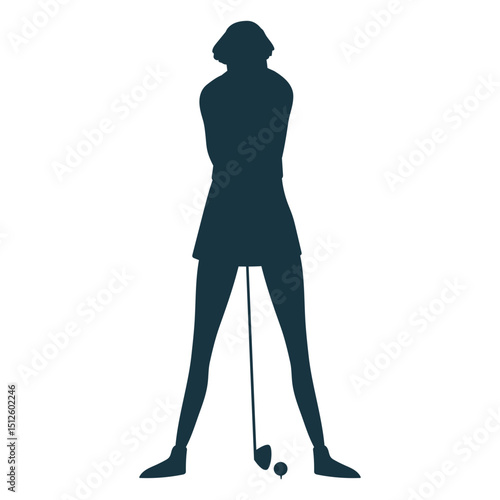 Player female club cap skirt hair silhouette