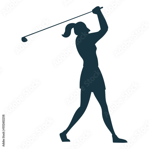 Player female club skirt cap hair ponytail silhouette
