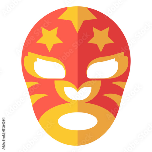 Luchador mask star stripe flat