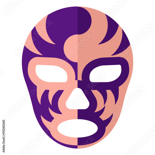 Luchador mask stipe yin and yang flat