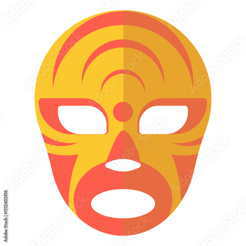 Mask luchador crescent circle flat