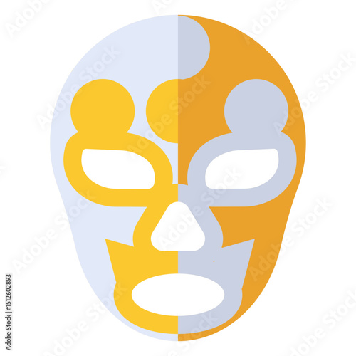 Mask luchador yin and yang flat