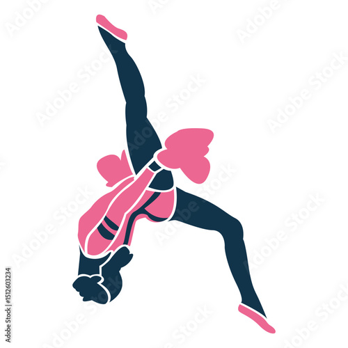 Cheerleader routine silhouette