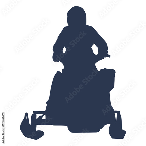 Extreme sports snow mobile silhouette