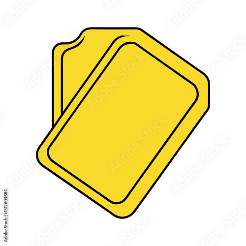 Yellow Card Color Vector Flat Illustration
