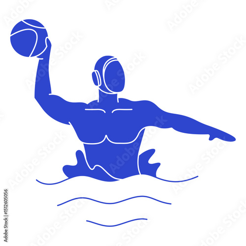 Waterpolo male player blue