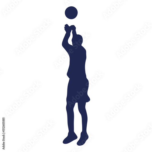 Basketball jump shot ball silhouette