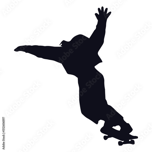 Female tricks skating silhouette