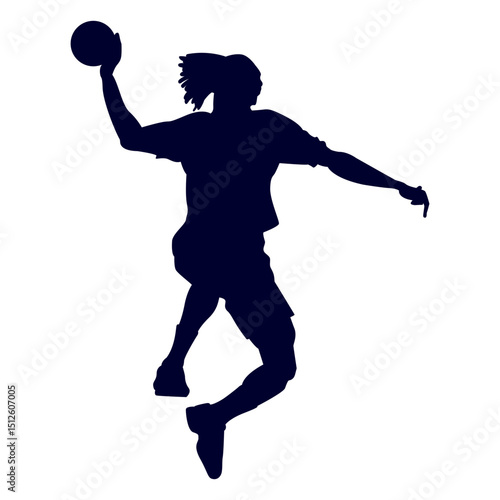 Guy playing handball silhouette