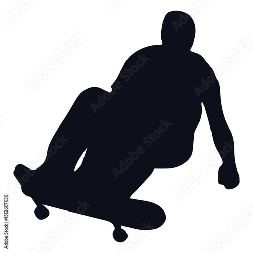 Guy skating jump silhouette