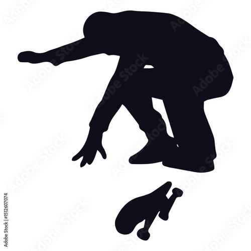 Male skater jump silhouette