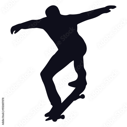 Male skater tricks silhouette