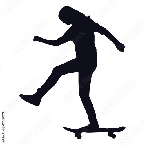 Silhouette woman skater