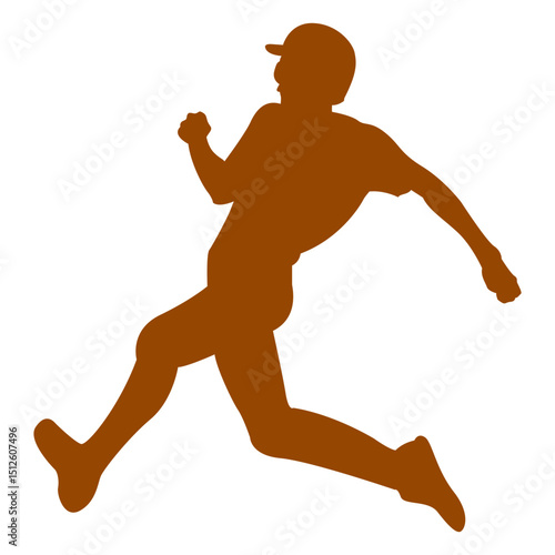 Runner getting on base silhouette