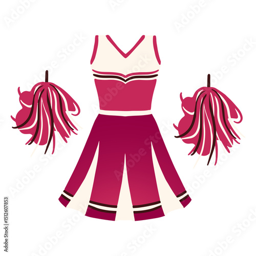 Cheerleader outfit costume flat