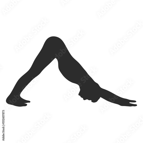 Downward dog yoga silhouette