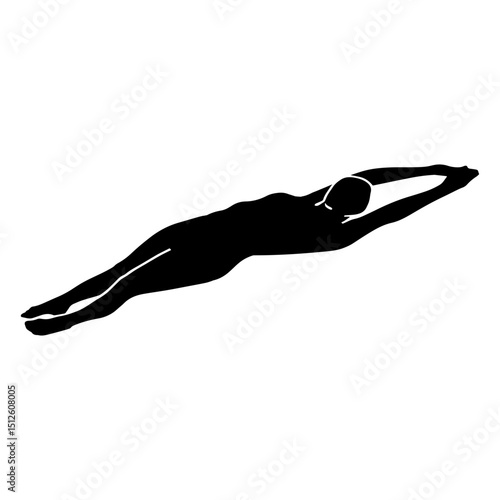 Backstroke swimming silhouette