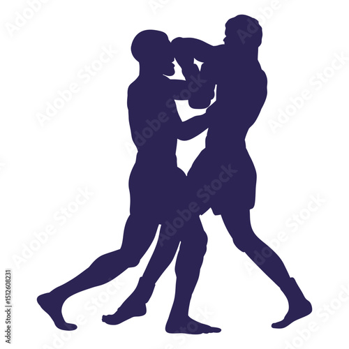Fight kickboxing sport silhouette