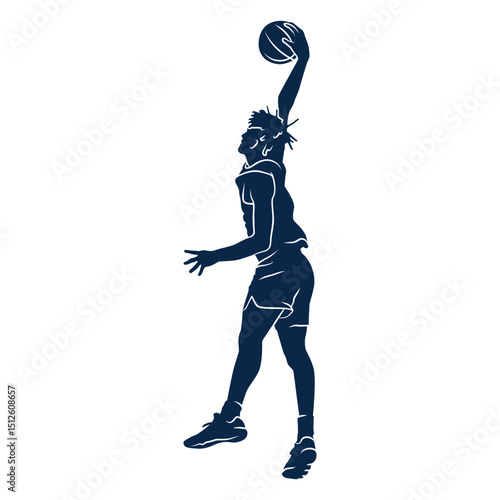 Basketball player slam dunk cut out