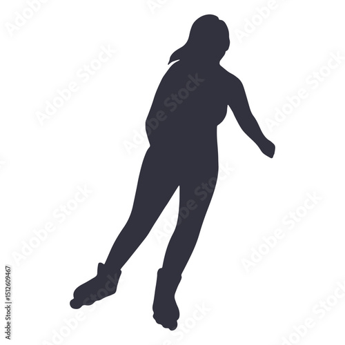 Female silhouette rollerskating