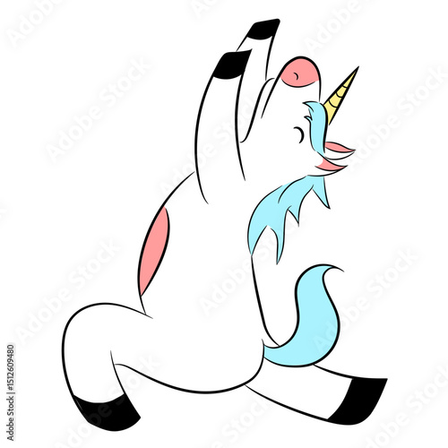 Unicorn yoga pose meditation character