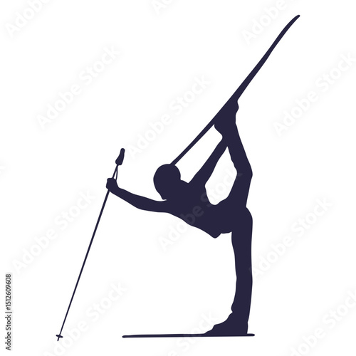 Ski trick skier silhouette