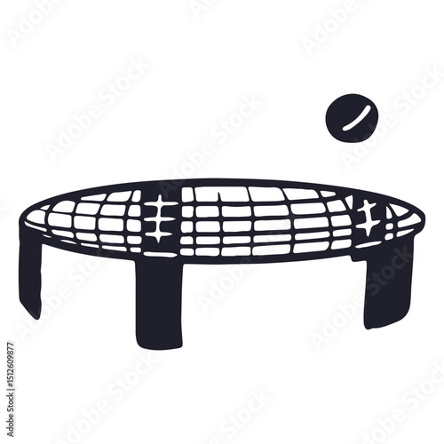 Spikeball net and ball cut out