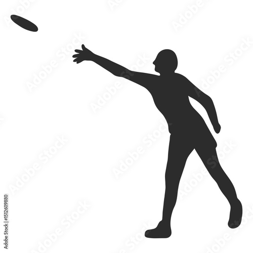 Standing man throwing frisbee
