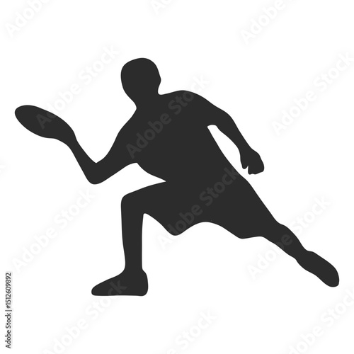 Man Kneeling Throw With Frisbee Silhouette