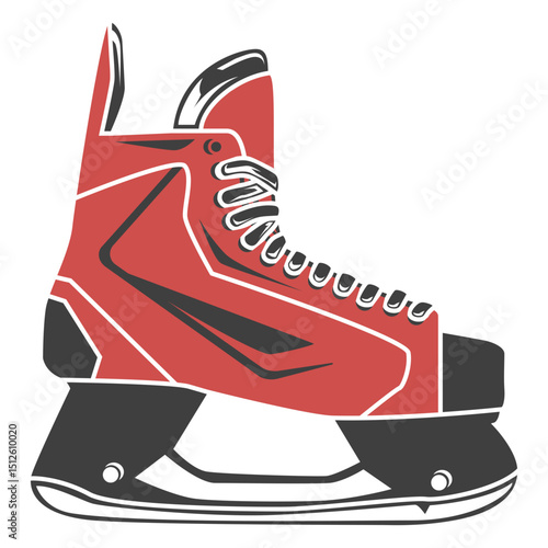 Canvas Print Ice skate profile flat
