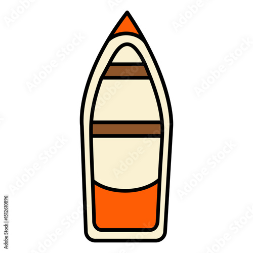 Small simple boat from above color stroke