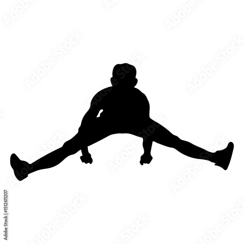 Man doing side split silhouette
