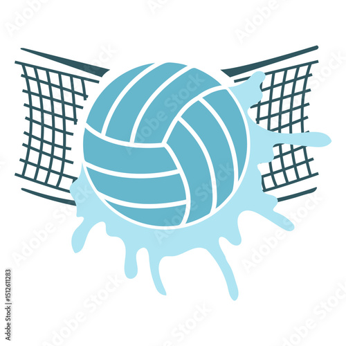 Waterpolo ball in net cut out
