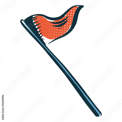 Red flag soccer corner hand drawn